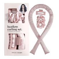 Heatless Curling Rod, No Heat Hair Curler for Long Lasting Waves, Overnight Safe Hair Roller Set for Natural Curls Without Damage rožinė