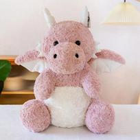 20CM Mielas Mažas Drakonas Pliušinis Žaislas Super Minkštas Ilgas Garbanotas Vienspalvis Mitinis Dinzauras Lėlė Draugams Gimtadienio Iniciatyvinė Dovana 20cm rožinė