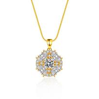 Exquisite Sterling Silver Kaleidoscope Moissanite Pendant Necklace for Women 6A Zircon Imitation Moissanite