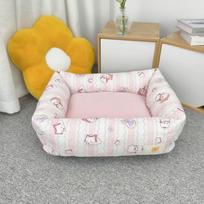 Kennel Four Seasons Universal Dog Bed Small Dog Cartoon Bed Teddy Bigbear Small Floral Sofa Cat Nest Pet Supplies 40*50cm orange