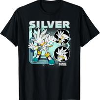Sonic The Hedgehog Silver Multi Pose Poster T-Shirt S įvairiaspalvis