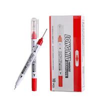 Pack of 10 Long Head Nib Markers Pen with Ink Flexible Tip Design Comfortable Grip for Students Professional raudona
