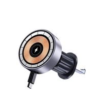 Retractable Magnetic Wireless Car Charger and Phone Holder for MagSafe and Apple Fast Charging Air Vent Hook Stand juoda