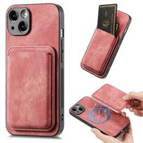 2 viename nuimamos magnetinės kortelės Solt odinis dėklas, skirtas iPhone 15 16 Pro Max 14 Plus 13 12 Mini Xs XR Se 2022 Magsafe dangteliui For iPhone 12Mini rožinė