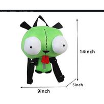 New Alien Invader Zim 3D Eyes Robot Gir Knapsack Cute Stuffed Plush Green Kawaii Plush Doll Knapsack for Gir’s Xmas Gifts balta