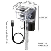 Akvariumo filtras Mini Tylus USB Krioklio Akvariumo Filtras Reguliuojamas Vandens Kiekis Montuojamas ant Sienos USB Akvariumo Filtravimo Įrenginys balta