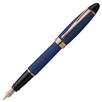 Aurora Fountain Medium Nib Ipsilon Satin Rose Official Pen, (M), Finish, Gold, B10-PB Blue, Dual-Use (Converter/Converter), Import. mėlyna