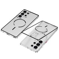 For Samsung Galaxy S26 Plus S25 S24 S23 Ultra Frosted Phone Case Metal Frame Removable For Magsafe Buckle Aluminum Alloy Case Aluminium alloy&Galaxy S25