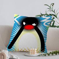 Cartoon Cute P-Pingu P-Penguin 45*45Cm Cushion Cover Pillow Cover Decor Pillowcase Home Pillowcase For Couch Pillow Peach skin 18*18(CM)-1Pcs