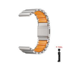 20/22mm Silicone Metal Band for Huawei Watch GT6Pro GT5/4 46mm Watch 5 Ultimate Luxury Rubber Strap For Amazfit Balance Active 2 20mm