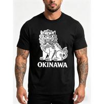 European sizes Men's Okinawa Shisa Lion T-Shirt - Cultural Gift Suitable for Travel, Casual Round Neck Summer Shirt with Shisa Lion Applique Design S juoda