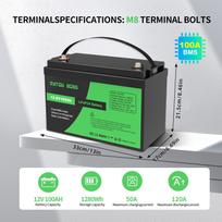 DATOUBOSS ES Sandėlis 12V 100ah 200ah 300ah AKKU Lifepo4 Ličio Jonų Baterija Gilaus Ciklo Fot Saulės Sistemos 12 Voltų Baterijos 12 V 100 Ah