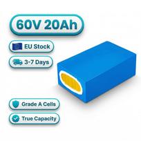 DE Stock 60V20Ah Blue PVC Lithium Battery for E-Bikes & Electric Scooters, 2600mAh 16s7p Cells & 50A BMS with 3A XT60 Plug 60 V 20Ah