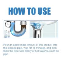 Pipe Dredging Drain Unclogger Sewer Cleaning Kitchen Drain Cleaner Pipe Blockage Remover Odor Removal Fast Acting Drain Cleaner