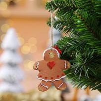 Resin Cookie Man Gingerbread Man Pendant Christmas Tree Decoration Pendant Decorations Christmas Pendant Love style