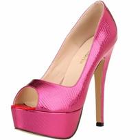 Women Pumps 14cm Stripper Pole Dance High Heels Peep Toe Platform Sandals Sexy Crocodile pattern Stilettos Party Wedding Shoes 35