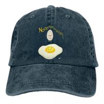 Washed Men's Baseball Cap Sad Trucker Snapback Caps Dad Hat Kawaii Gudetama Animated Character Golf Hats Adjustable tamsiai mėlyna spalva