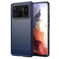 Xiaomi Mi 11 Ultra dėklas, atsparus smūgiams buferis, minkštas silikoninis plonas anglies pluošto telefono dėklas Xiaomi Mi 11 12 Ultra dėklui Mi 11 Lite 4G 5G mėlyna