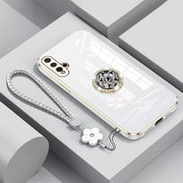 Nova5T dėklas su dirželiu, prabangus deimantinis laikiklis dėklas Huawei Nova 5T Honor 20 Lite Pro 10i 20i dangteliai Nova 8i stovas žiedas Nova 5T&Case & Holder smėlis