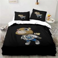 3D Print Rapper Kanye West Bedding Set Duvet Cover Bed Set Pillowcase Comforter King Queen Size Quilt Cover Set for Boys Adult 70x133cm 3pcs