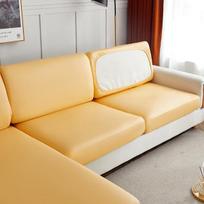 Easy To Use Clean Easily Waterproof Pu Funiture Protector Solid Sofa Cover Corner Sofa Furniture Seat Slipcover Elastic Stretch Couch Cover BACK CUSHION geltona
