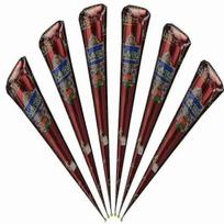 Kaveri Dark Brown Natural Henna Mehndi Cones - Temporary Tattoos