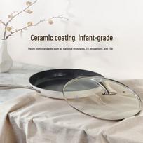Supor 28cm Infant-Grade Ceramic Non-stick Frying Pan with Lid