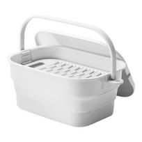 ISETO Foldable Soaking x x Made in Bleach Heat Resistant up to Includes Washing and Hanging Insulates Ideal for Washing School Folds Bucket, White, balta