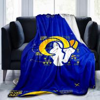 Rams Football Team Spirit Printed Throws Blanket Soft Flannel Blankets for Couch Bed Gifts for Men Women Picnic blanket Christmas gifts 75x90cm