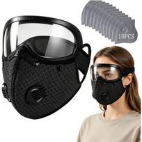 Daugkartinio naudojimo anglies filtras P dust maskė su reguliuojamais akiniais, Anti-UV 5 sluoksnių filtras su 10 filtrų, Sukurta medžio apdirbimui