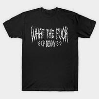 Asian Size Men Black Print T-shirt Wtf Is Up Dennys No-Cut Print Cotton Tshirt 4XL