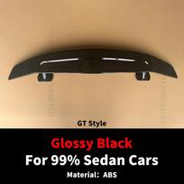 JDM GT Style Universal Rear Wing Trunk Spoiler Air Deflector Dam Tail Decoration For 99% Sedan Cars Tuning Accessories Glossy Black