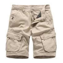 New Men's Capris Beach Pants Summer Cotton Work Shorts 30 chaki