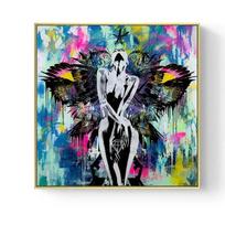 Abstract Graffiti Seksuali Nuoga Moteris Drobės Tapyba Plakatas ir Spausdinti Šiuolaikinės sienų meno nuotraukos, skirtos gyvenamojo kambario namų dekoravimui Cuadros 21cm×30cm NoFrame