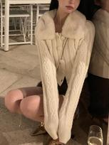 Winter Vintage Knitted Sweater Women Korean Fashion Fur Slim Cardigan Female Long Sleeve Casual Warm Y2K Short Sweater Coat 2023 L balta