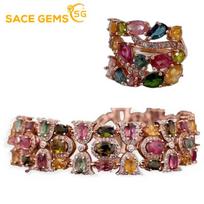 Sace Gems Klasikinio vario lydinio cirkonio žiedo apyrankės papuošalų rinkiniai Vestuvių dovanos įvairiaspalvis