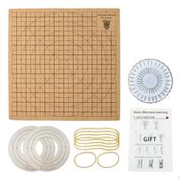 Makramė lentelė Blokavimo kilimėliai Mazgavimo virvutė Nėrimo laidas PASIDARYK pats su T formos kaiščiu Pynimo plokštė 30x30cm Round brown