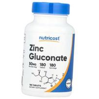 Cinko gliukonatas, Zinc Gluconate 50 tabl., Nutricost 180tab (36647064) 180tab