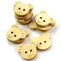 50Pcs 2 Holes Button Teddy Bear Wood Buttons For Sewing Scrapbooking Craft Garment Accessories Sewing Fabric Wooden Buttons 10x11mm
