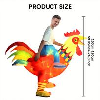 LED Inflatable Rooster Costume for Adults Halloween Party Funny Ride-On Animal Suit Cosplay įvairiaspalvis