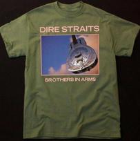 Dire Straits Grupė Broliai ginkluose Karinė žalia Unisex Marškinėliai Suaugusiems RI_226 Unisex Marškinėliai M