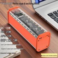 8-Section Transparent 18650 Battery Box DIY Power Bank Case, No Soldering Needed, Outdoor Flashlight Power Kit