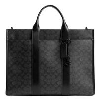 Coach Wesley 41 Logotipo Užtrauktuku Užsegamas Rankinis Krepšys Unisex Rankinis Krepšys Anglies Pilkumo CY772-CHR Basic Set (Bag+Dust Bag)