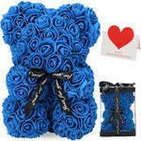 Eternal Rose Bear 25cm - Mother's Day & Valentine's Gift in Gift Box 18cm Rose Bear (No Gift Box) karališkos mėlynos spalvos
