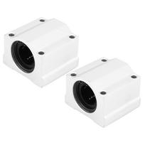 2 vnt. SC20UU 20 mm CNC linijinio judesio rutulinis guolis, slydimo blokas, įvorė balta