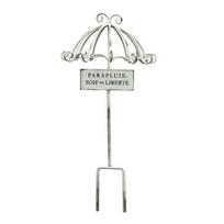 Vintage Lace Umbrella Garden Stake, Weather-proof Metal Yard Art, Flower Pot Bed Decoration for Indoor Outdoor Courtyard 1pc
