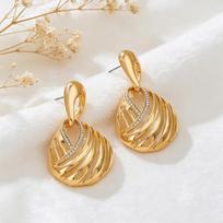 Trendy Simple Geometric Water Drop Inlaid Earrings Are Suitable for Women's Daily Party Wear