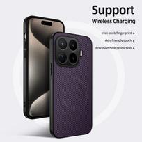 For Xiaomi 17T 17T Pro Case Business Carbon Fiber Pattern Magnetic  Anti-Fingerprint Shockproof Cover For Xiaomi 17 T/Pro Funda Xiaomi 17T violetinė