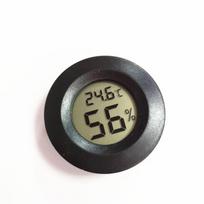 2pcs Wine Cabinet Digital Temperature Humidity Meter Pet  Acrylic Box Round Digital LCD Thermometer for Car Indoor Room Cigar juoda