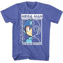 Megaman Blue Bomber Halves Men T Shirt Kanji Rokkuman Japanese Retro Gamer S
